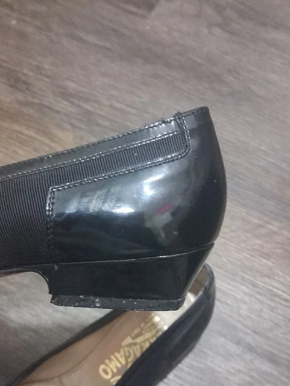Salvatore Ferragamo Size 6 Black Square-Toe Ballet Flats